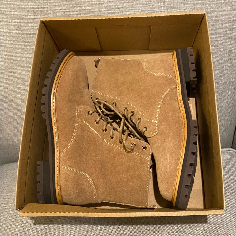 Oasis Society Lace up boots suede look Khaki women’s 8 New
